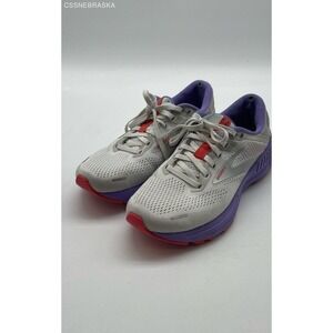 Brooks Shoes Womens Adrenaline GTS 22 Running Comfy Grey White Purple - Size 8.5